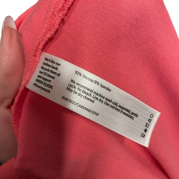 Eileen Fisher Pink Coral Short Sleeve Jersey Tunic Top‎ Size Large - Picture 7 of 8